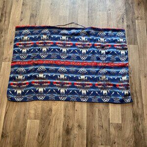 Live 4 Truth Square Cut Short Sleeve Blouse Aztec Print Blue Patterned Small